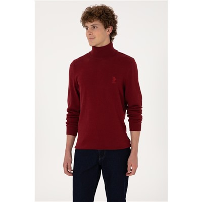 Erkek Slim Fit Boğazlı Yaka Boğazlı Basic Kazak
