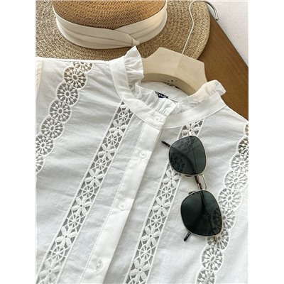 Очень красивая женская рубашка во французском стиле с вышивкой КИАБ*И