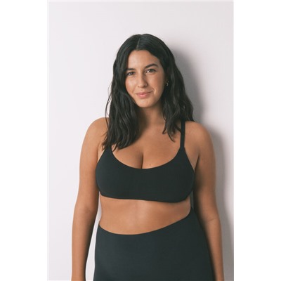 Sujetador tipo top algodón negro