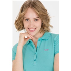 Kadın Mint Basic Polo Yaka Tişört