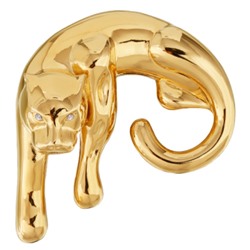 Брошь Пантера (кристаллы SW белые; покрытие золото), Есть комплект