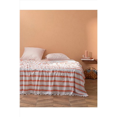 Madame Coco Violette Çift Kişilik Yıkamalı Pike - Turuncu PYI-02-8682116274333