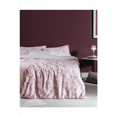 Madame Coco Point Çift Kişilik Baskılı Saten Nevresim Takımı - Pudra 1KNTCC0646103-8682116681322