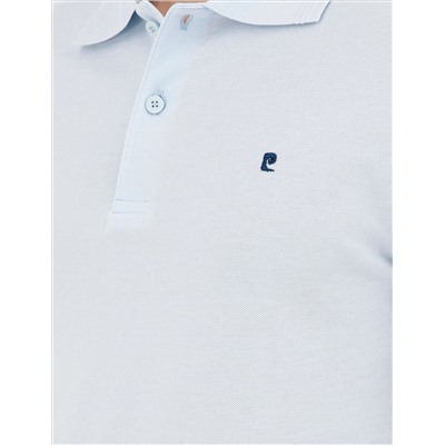 Açık Mavi Slim Fit %100 Pamuk Polo Yaka Basic Tişört