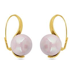 Серьги (Майорка 16мм розовая; покрытие золото), Есть комплект