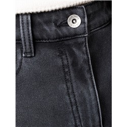 Джинсы-трубы из эластичного денима на флисе