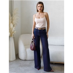 Супер-эластичный топ на регулируемых бретелях из плотного трикотажа риб 1*1