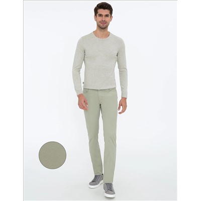 Su Yeşili Slim Fit Kanvas Pantolon