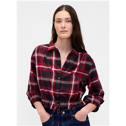 Plaid Tie-Waist Top