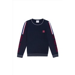 Erkek Çocuk Lacivert Bisiklet Yaka Triko Kazak