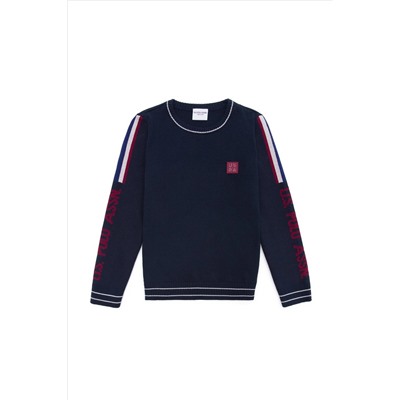 Erkek Çocuk Lacivert Bisiklet Yaka Triko Kazak