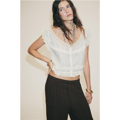 STRIPED FLOWING CARGO TROUSERS