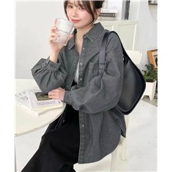 Женская свободная джинсовая рубашка