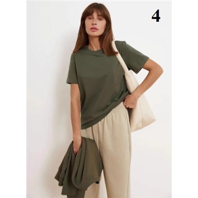 Базовая футболка из чистого хлопка с круглым вырезом