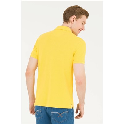 Erkek Koyu Sarı Basic Polo Yaka Tişört