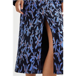 Falda de punto midi estampada