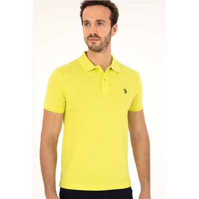 Erkek Slim Fit Polo Yaka Fıstık Yeşili Basic Tişört