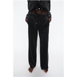 WIDE-LEG VELVET TROUSERS