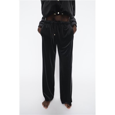 WIDE-LEG VELVET TROUSERS