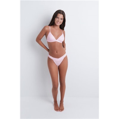 Sujetador triangular microfibra brillo rosa