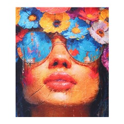 Декоративная наволочка "Девушка с цветами" 35х35см интерьерная