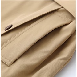 Женский двусторонний тренчкот с длинным рукавом и воротником-стойкой