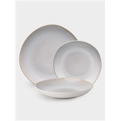 Сервиз обеденный, 4 перс, 12 пр, керамика, бежевый, в крапинку, North Organic