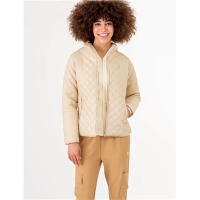 QUILTED SIDE KNIT MOTO JACKET