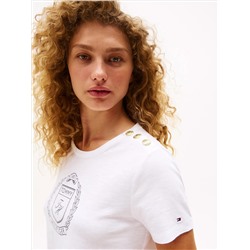 Laurel Crest Logo Slub Cotton T-Shirt