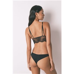 Tanga encaje tul negro