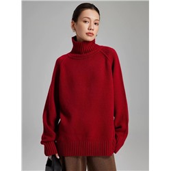 Классический женский свитер с высоким горлом