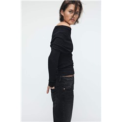 Женский свитер с открытыми плечами 2 цвета ЗАР*А