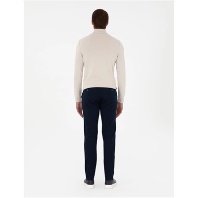 Lacivert Slim Fit Kanvas Pantolon