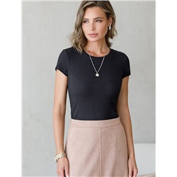 Футболка из трикотажа в широкий рубчик