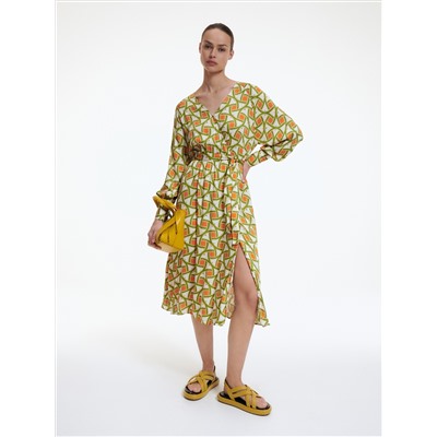 Viskose Kleid mit Muster