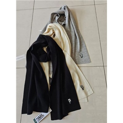 Теплый вязаный шарф с рисунком КАР*Л 😎