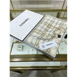 Длинный шарф в клетку с вышитым логотипом  Chane*l