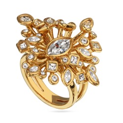 Кольцо Эйва (кристаллы SW белые; покрытие золото), Есть комплект