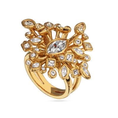 Кольцо Эйва (кристаллы SW белые; покрытие золото), Есть комплект