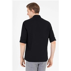 Erkek Siyah Uzun Kollu Basic Gömlek