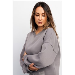 Свитшот худи оверсайз кофта с начесом 387LGR