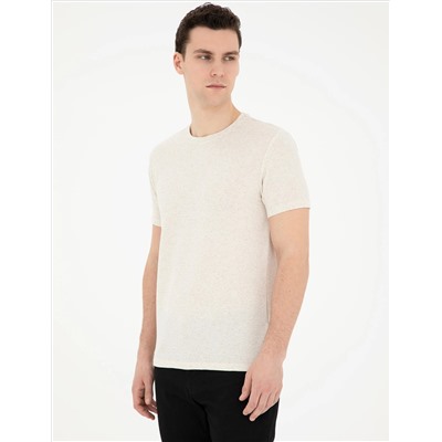 Bej Slim Fit Tişört