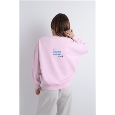 Sudadera felpa lisa rosa