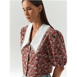 Укороченная блузка с воротником, B3157/cumbia