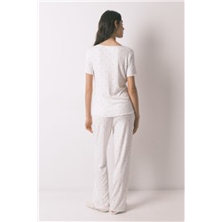 Pijama canalé blanco estampado estrellas