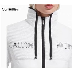 Женская стеганая хлопковая куртка с капюшоном из водонепроницаемой ткани  CALVIN KLEI*N