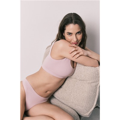 Top liso sin costuras rosa