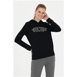 Kadın Siyah Kapüşonlu Sweatshirt