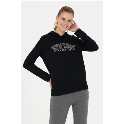 Kadın Siyah Kapüşonlu Sweatshirt