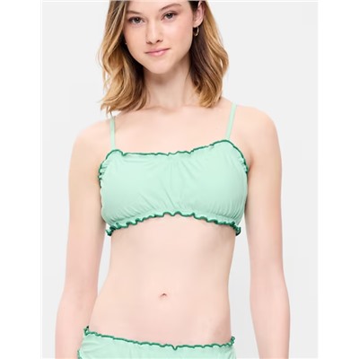 Scoop-Neck Ruffle Swim Top